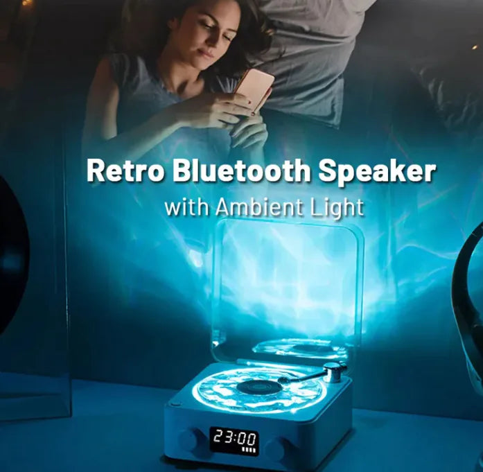 Bluetooth Retro Turntable Speaker with RGB Lights