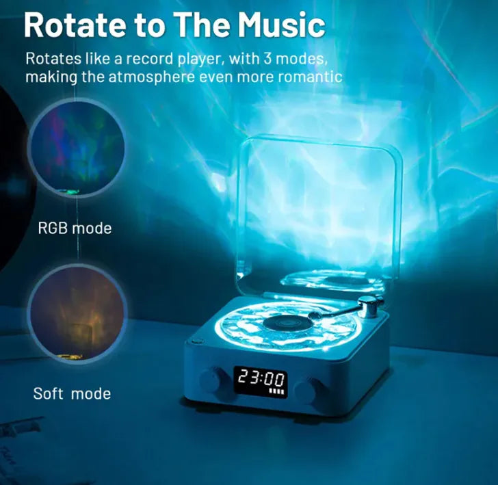 Bluetooth Retro Turntable Speaker with RGB Lights